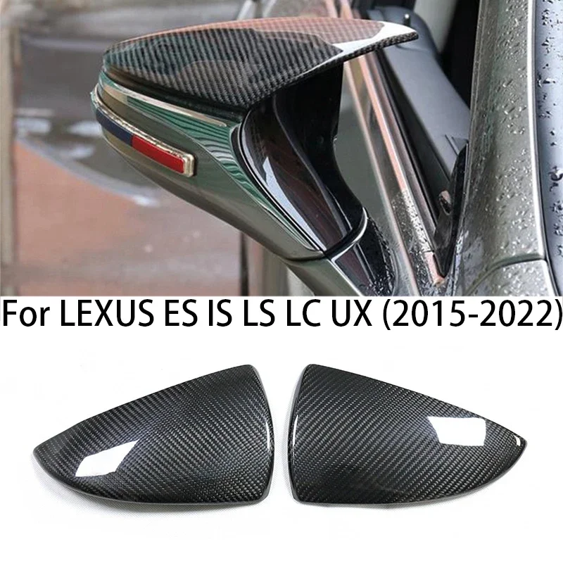 

For LEXUS ES IS LS LC UX ES300 H200 LS500 H350 2015-2022 Carbon Fiber Car Rearview Side Mirror Covers Caps parts accessories