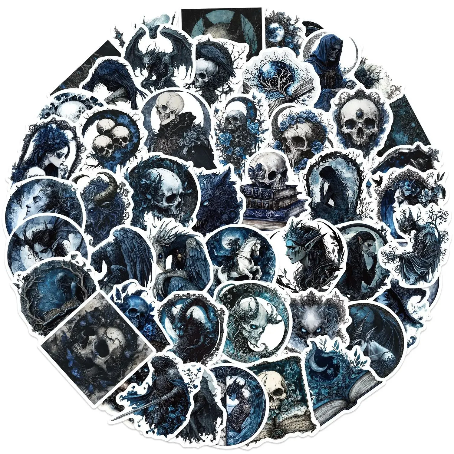 10/30/50PCS Cartoon Dark Goth Schädel Aufkleber DIY Dekoration PVC Wasserdichte Skateboard Notebook Scrapbooking Graffiti Aufkleber
