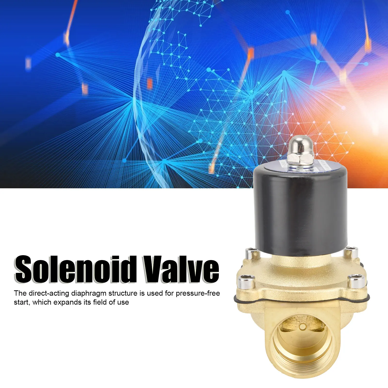 1PC 2W-250-25 Solenoid Valve Normally Closed Brass Direct Acting Diaphragm 25mm Controlling Device