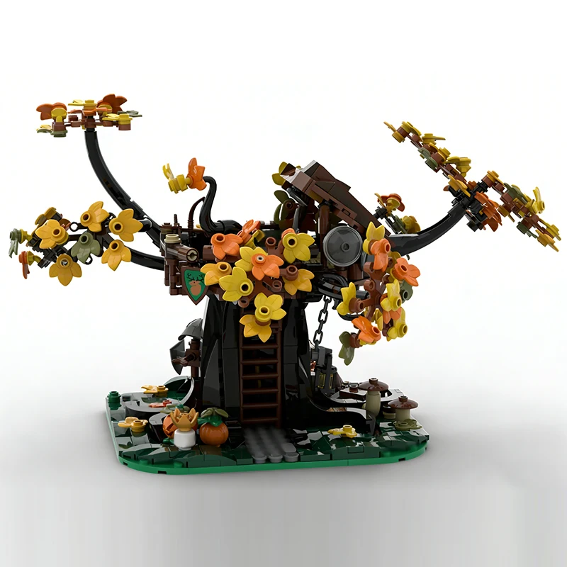 Medieval Castle Model MOC Building Bricks Hiding Place In The Forest Modular Technology Children Holiday Gifts Assemble Toy Suit