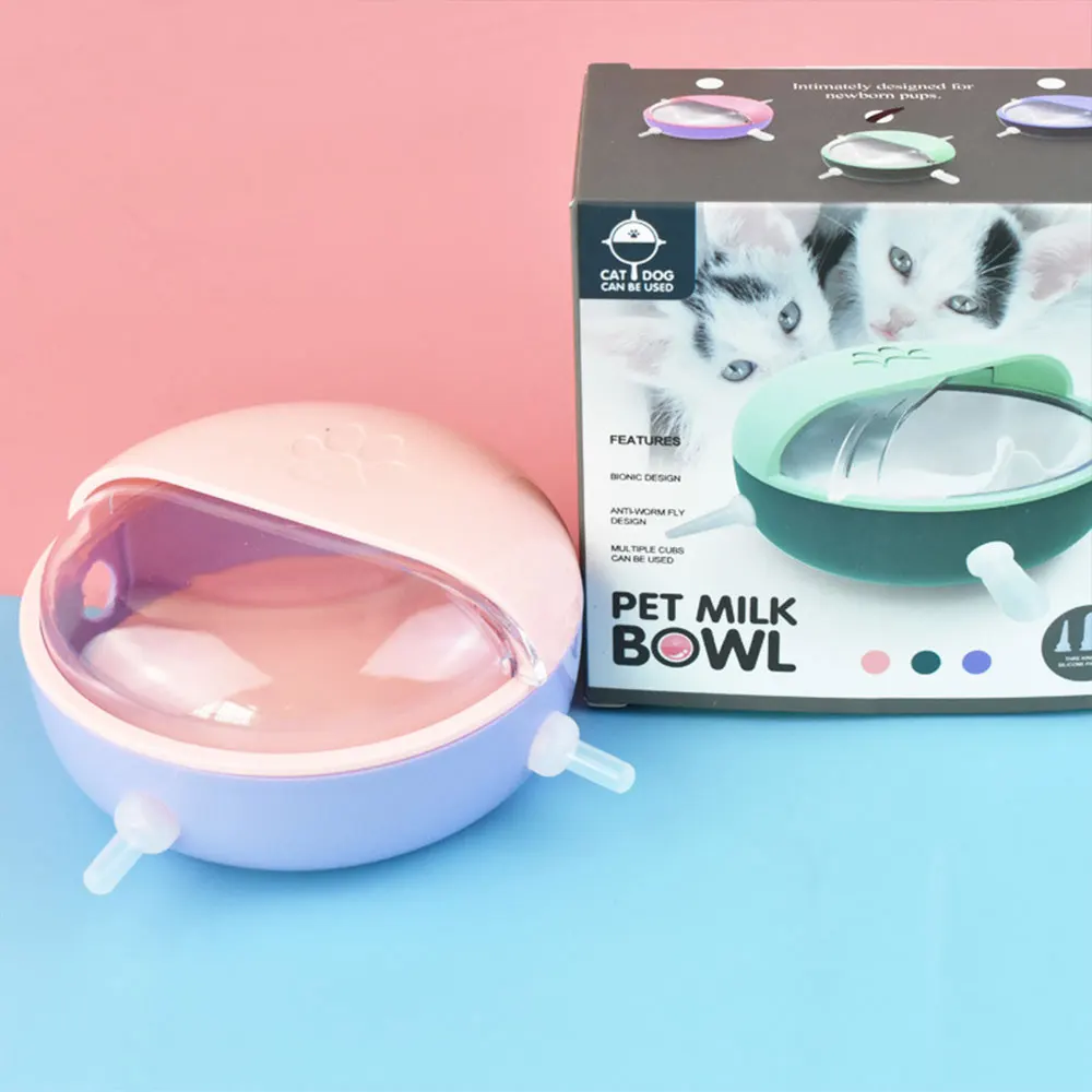 Newborn Pets Feeding Bowl Milk Feeder Pet Dog Nursing Bottle Kittens Puppies Bionic Breastfeeding Device With Silicone Nipples