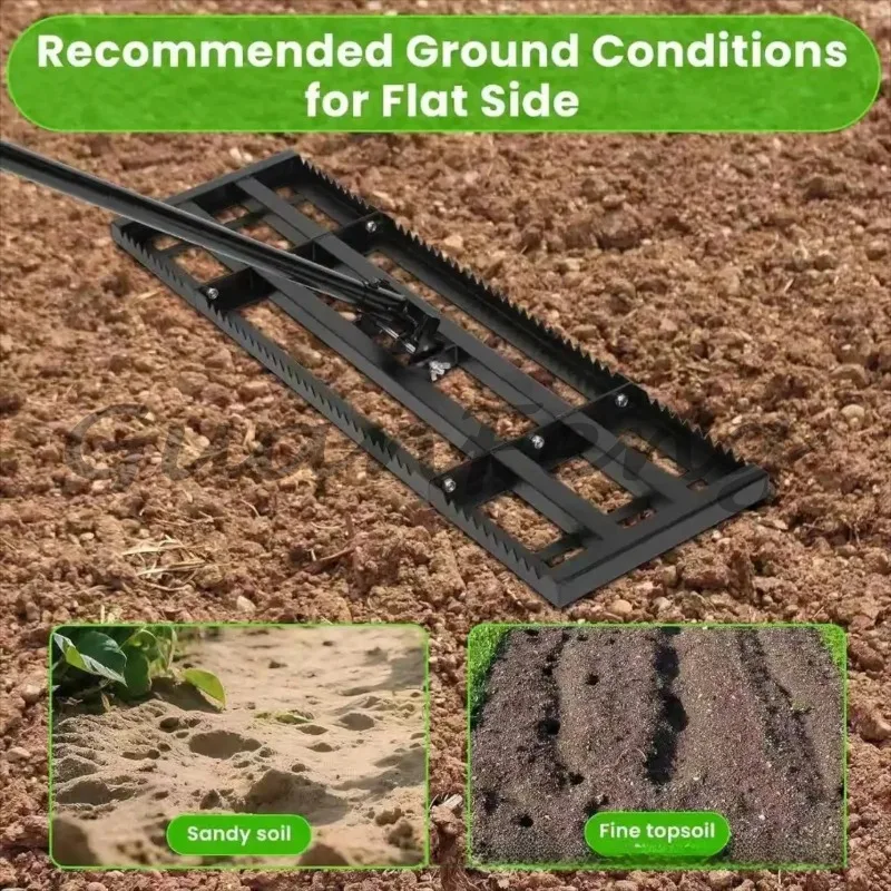 Flat rake serrated flat dual-purpose garden rake multi-functional lawn leveler