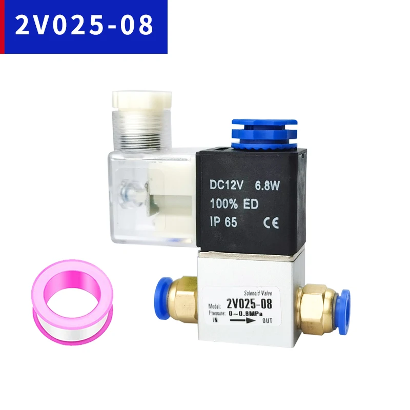 2V025-08 1/4 "2 posições 2 portas válvula solenóide de ar 220V Valvula Neumatico Valvula Pneumatica válvula de controle pneumático