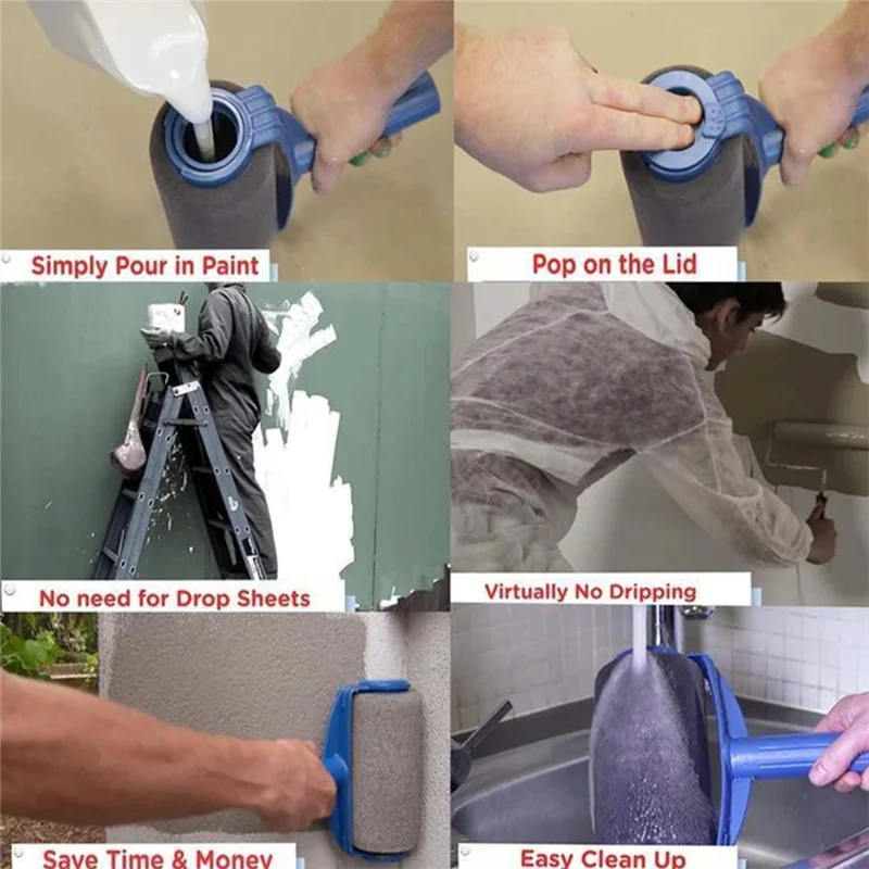 

MOPHE-6 шт./компл., многофункциональный валик для краски, угловая кисть, ручка, инструменты, рулон для настенной живописи, сделай сам, бытовые кисти для рисования