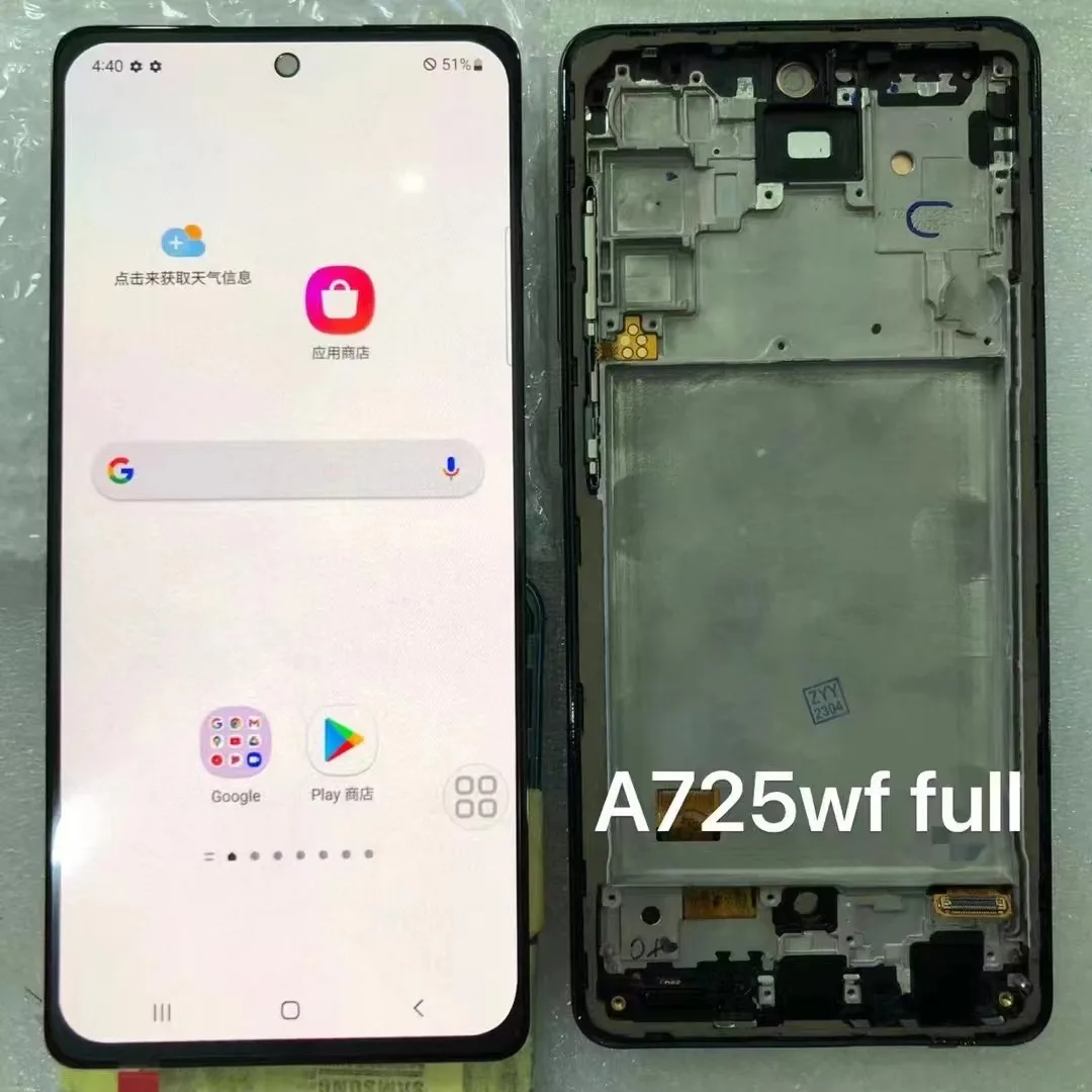 Super AMOLED For Samsung  A72 4G LCD touch screen digitizer Assembly With Frame For Samsung A725 replacement Repair Part