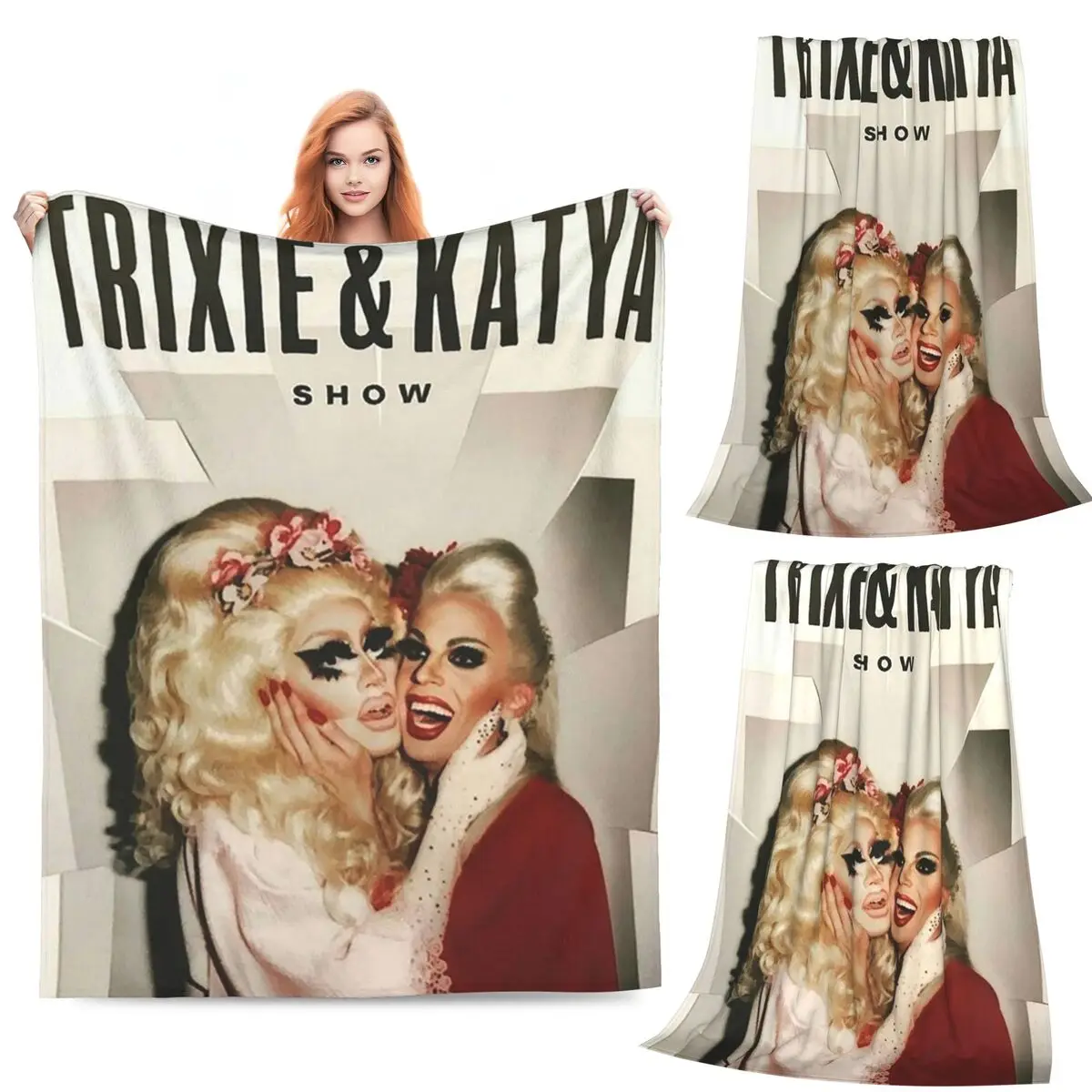 

Одеяла Trixie и Katya, фланелевое одеяло для дивана, дышащее одеяло для дивана, постельные принадлежности, уличные пледы, покрывало, одеяло