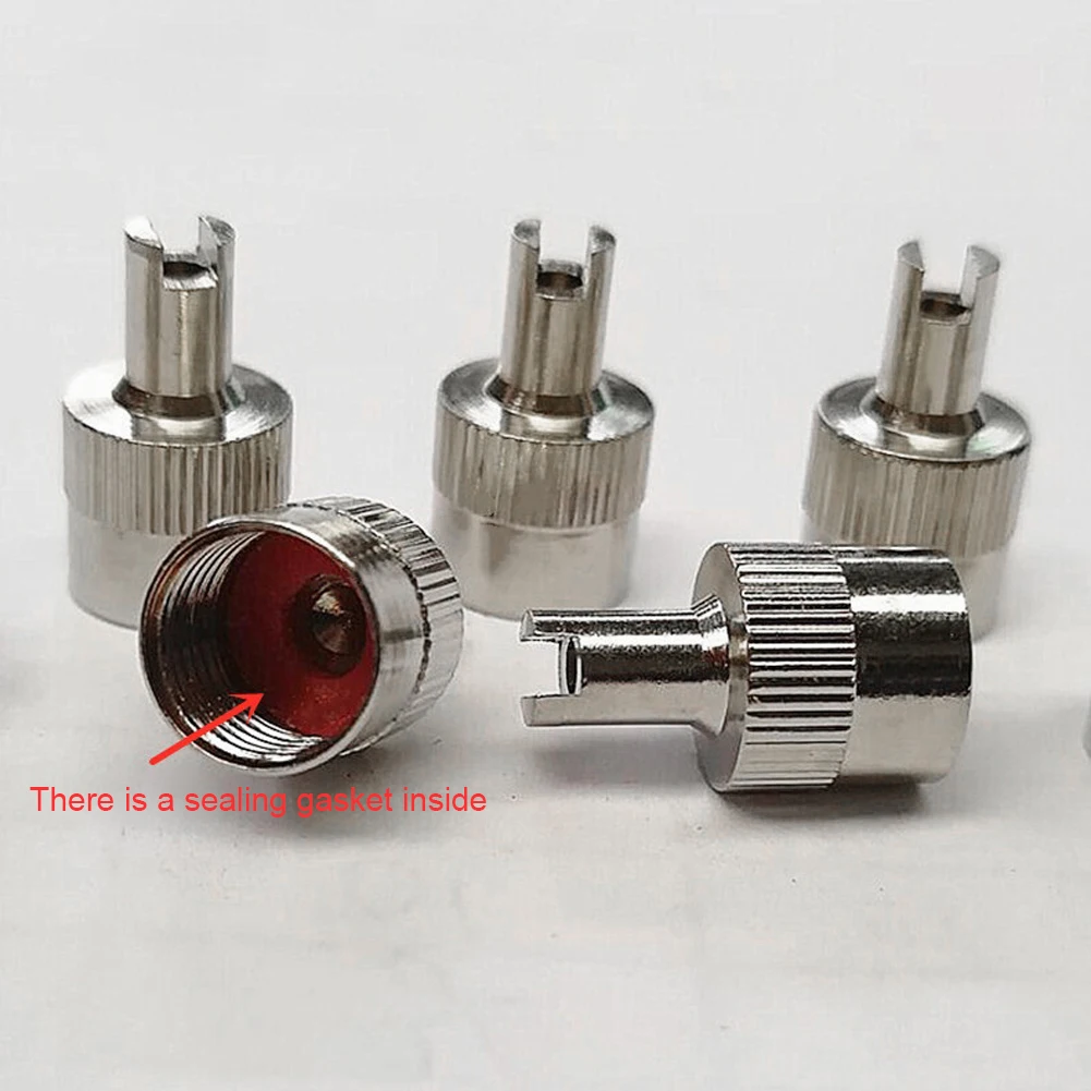 8Pcs Slotted Head Valve Stem Caps Leak-proof Car Tire Tool Cap Copper Wheel Tire Valve Lid Cover for Car Motorcycle