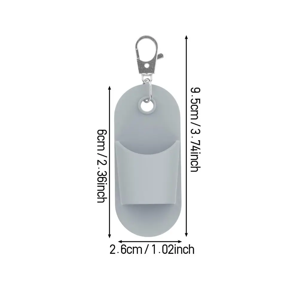 Portable Silicone Lanyard Pen Holder Solid Color Multi-functional Pen Clip Anti-Lost Pen Holder Keychain