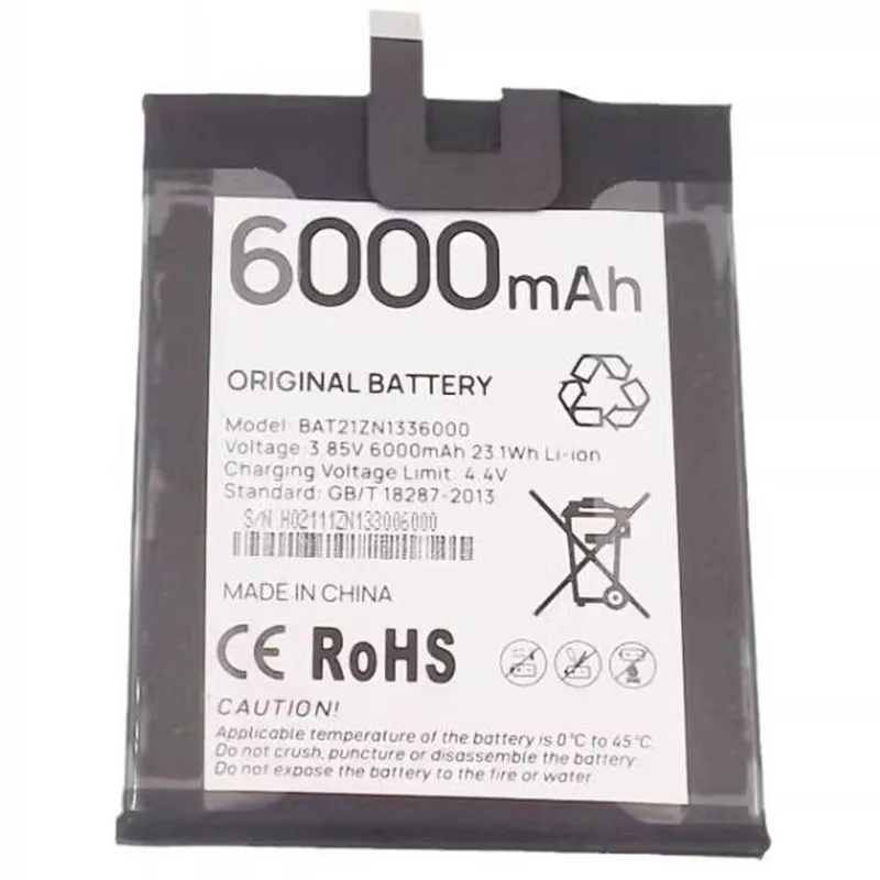 

In stock 100% Original For DOOGEE V20 battery 6000mAh Replacement + Tracking Number for DOOGEE BAT21ZN1336000 battery