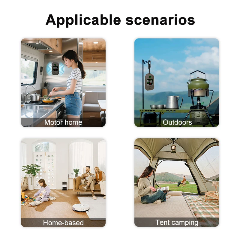 4-in-1 CO Detector with Temperature Humidity Monitor And Emergency Lighting Home Safety Warning Alarm System