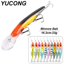 YUCONG 1PC Diving Minnow Bait 16.2cm-23g Long Casting Fsihing Lure Hard Jerkbait Wobbler cebo duro leurre Köder Noisy Isca Pesca