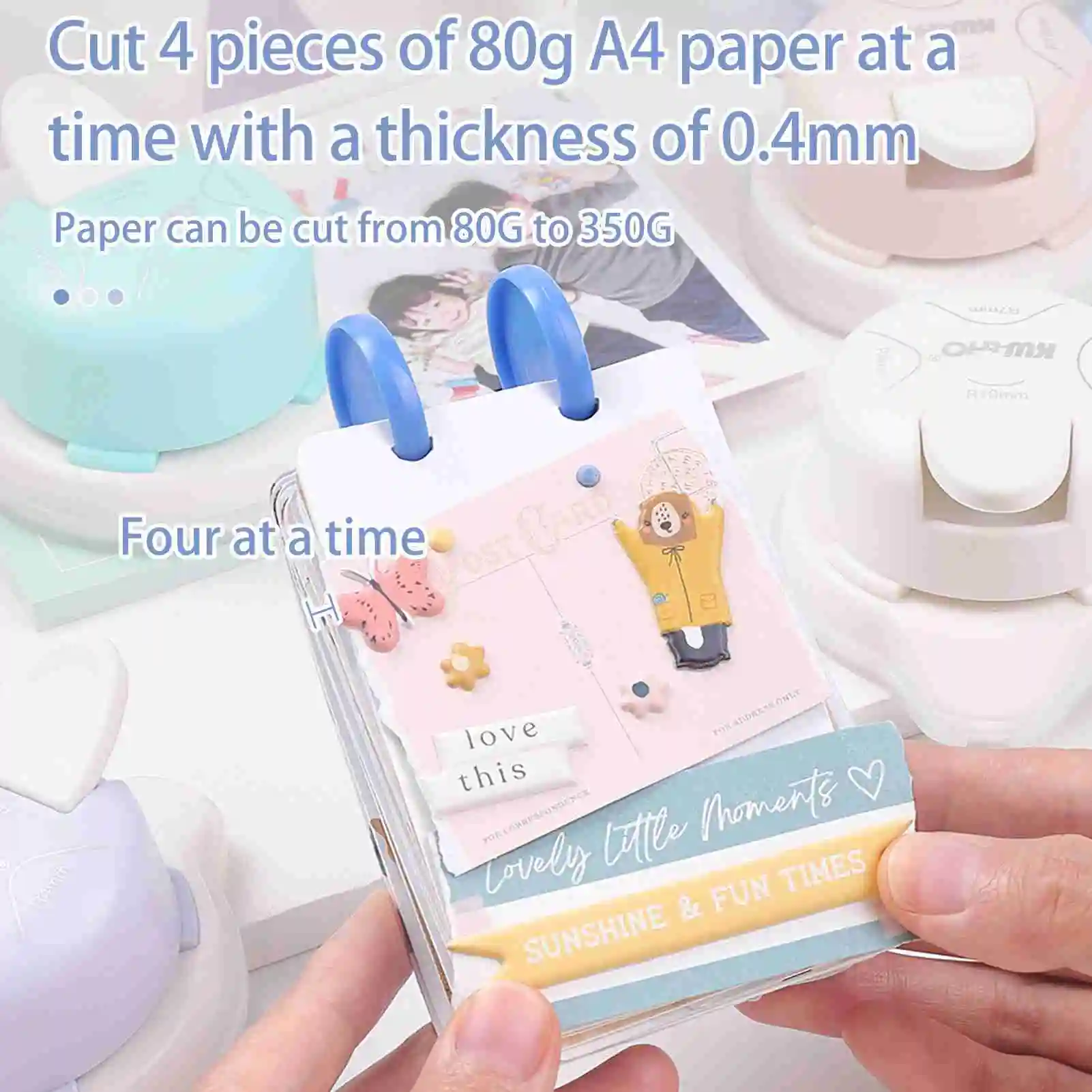 KW-TRIO Corner Rounder Punch 4 in1 R4/R7/R10mm+Inside Rounded Corner Paper Corner Trimmer Cutter for Card Craft Scrapbook Making