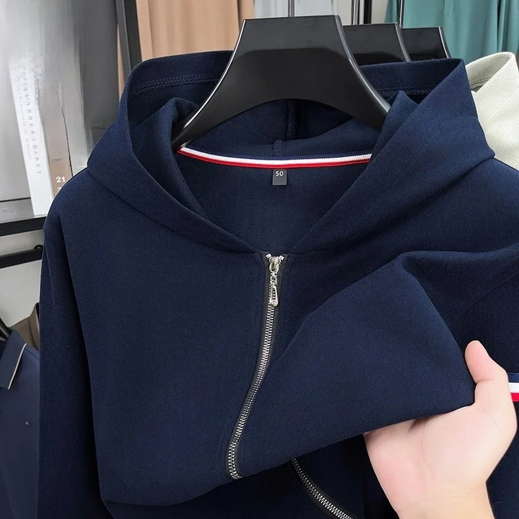 

Мужская толстовка на молнии с длинным рукавом, повседневная модная верхняя одежда, осенняя новинка, куртка из полиэстера и нейлона