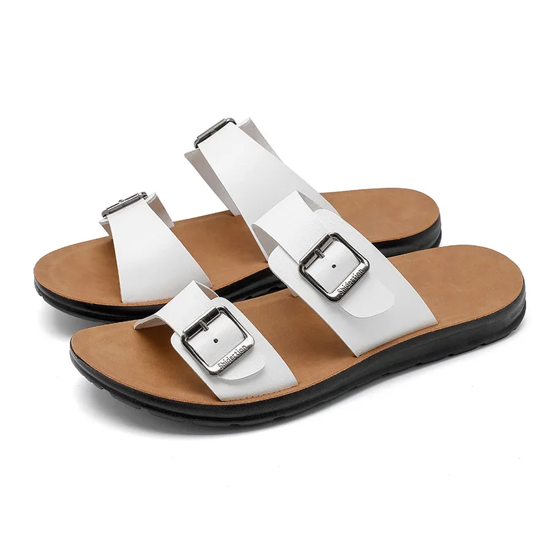 

Men Solid Color One Band Slides Comfort Flat Wear Resistant Non Slip Slippers Home Bedroom Beach Outdoor Daily Footwear