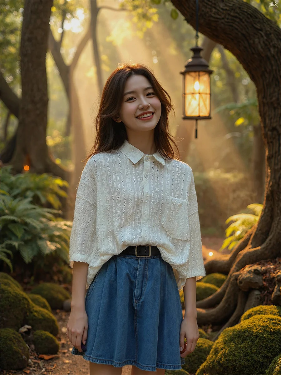 

Shirts Plus Size Women Clothes Short Sleeve Retro White Casual Loose Clothing Female Bow Tie Neck Front Knot Preppy College