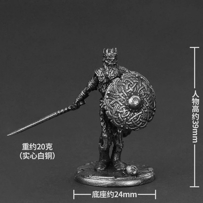 Copper Mini Model Viking Skeleton Warriors Army Corps Soldier Alloy Metal Miniature Armor Samurai Statuette Action Figure Decor