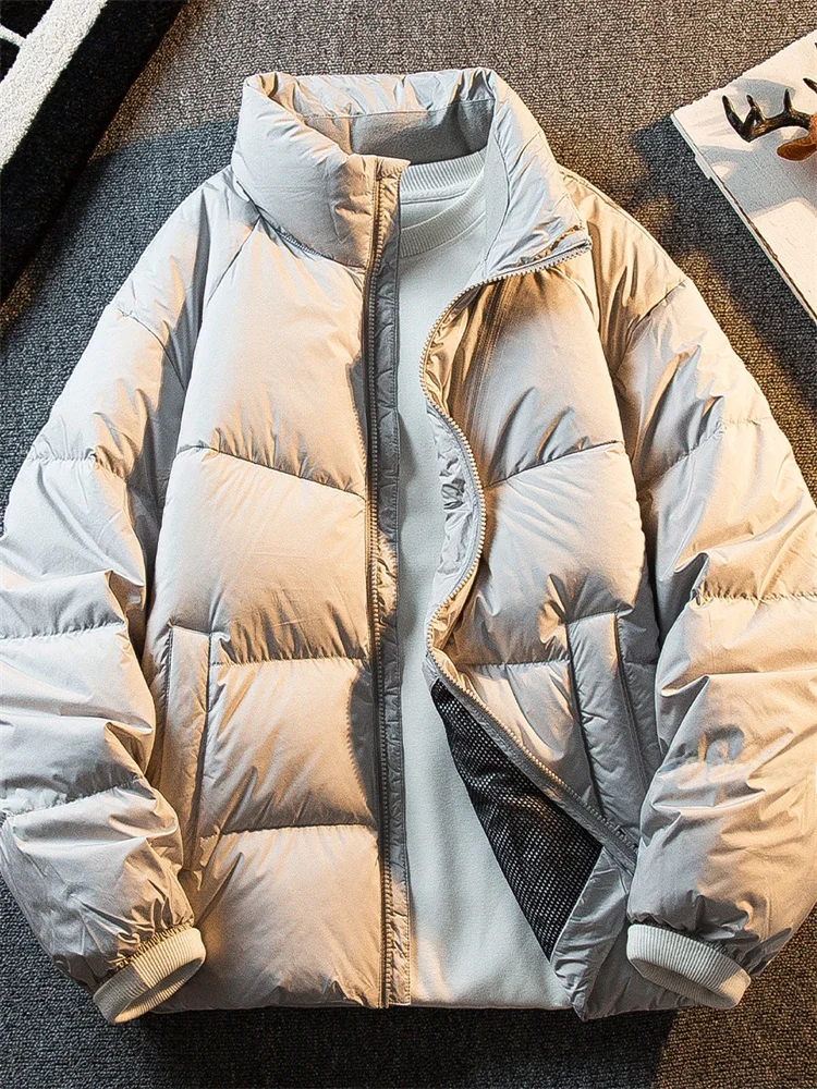 

Stand Collar down Jaet 90 Du down Thiened Men's Winter Coat Warmth Windproof Bread Sle Jaet for Daily Wear