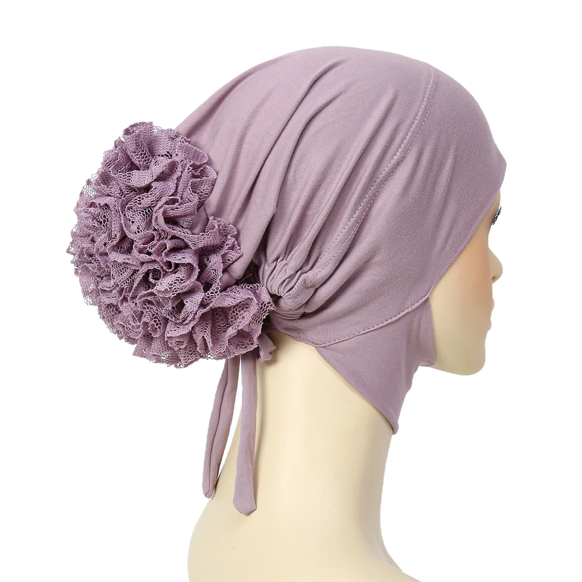 New Underscarf Women Hijab Turban Flower Elastic Hair Loss Hat Beanies Muslim Headscarf Chemo Cap Bonnet Headwear Turbante Mujer