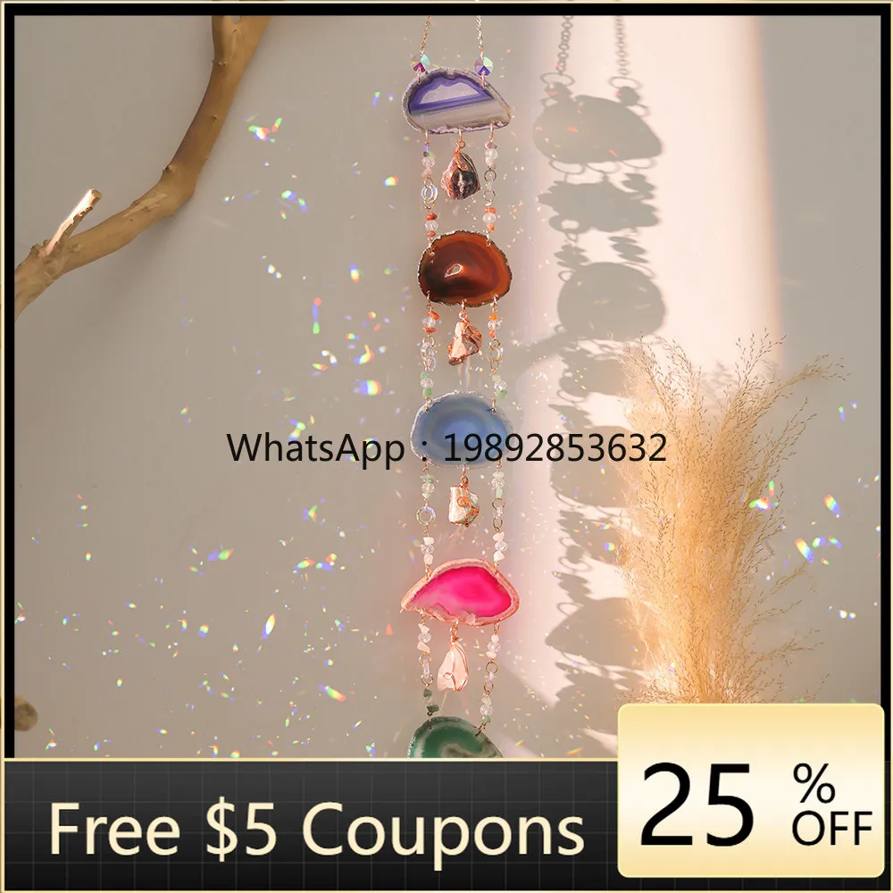 

Creative Color Agate Flake Crystal Gravel Pendant Pendant Decoration Room Living Room Pendant
