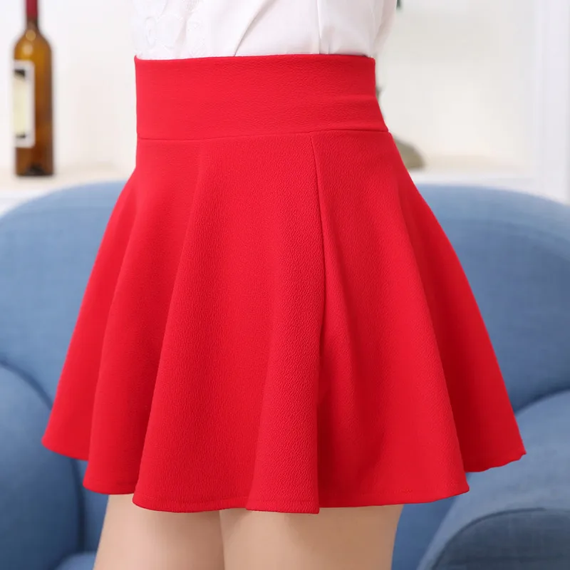 plus Size Summer Short Skirt for Square Dance And Sailor Dance High Waist A-Line Pleated Skirt  Style  Color Polyes...