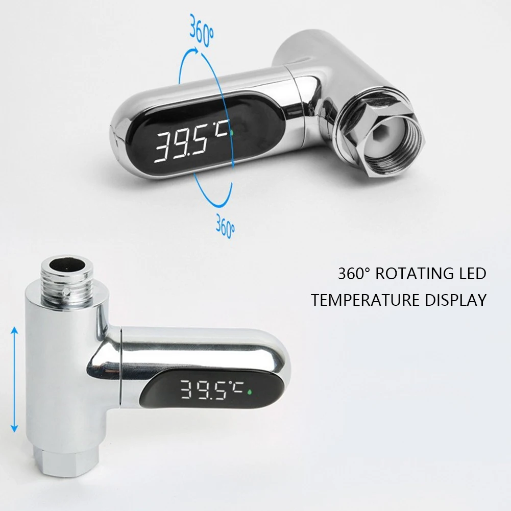 

Faucet Shower Thermometer LED Digital Display Water Temperature Gauge 360 Degree Rotate Temperature Tester for Bathroom Shower