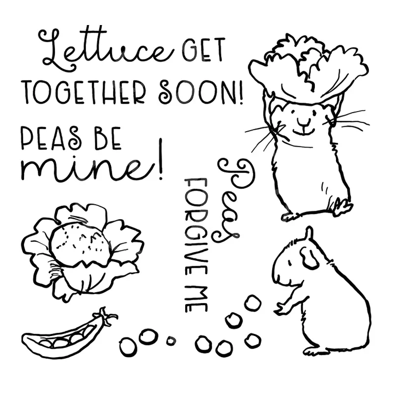 2023 March New Easter Mouse Peas Forgive Me Clear Stamp and Metal Cutting Dies For DIY Making Paper Card Scrapbooking