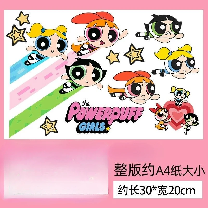 Electric car stickers Cute Powerpuff Girl scratch blocking cartoon decorative helmet motorcycle body stickers car stickers