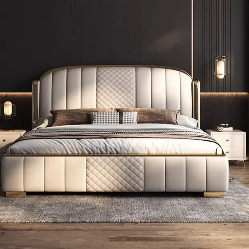 Royal Nordic Double Bed Modern Minimalist King Queen Frame Double Bed Twin Living Room  Bedroom