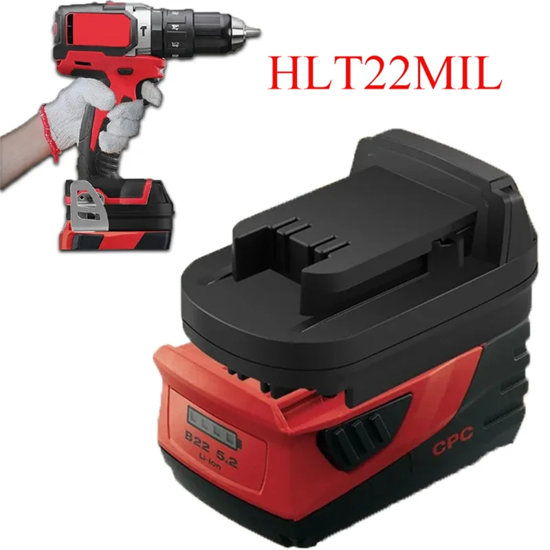 Adattatore batteria A74E per batteria 18V M18 per Hilti 22V B22 Adattatore convertitore batterie Li- Alimentazione batteria anche