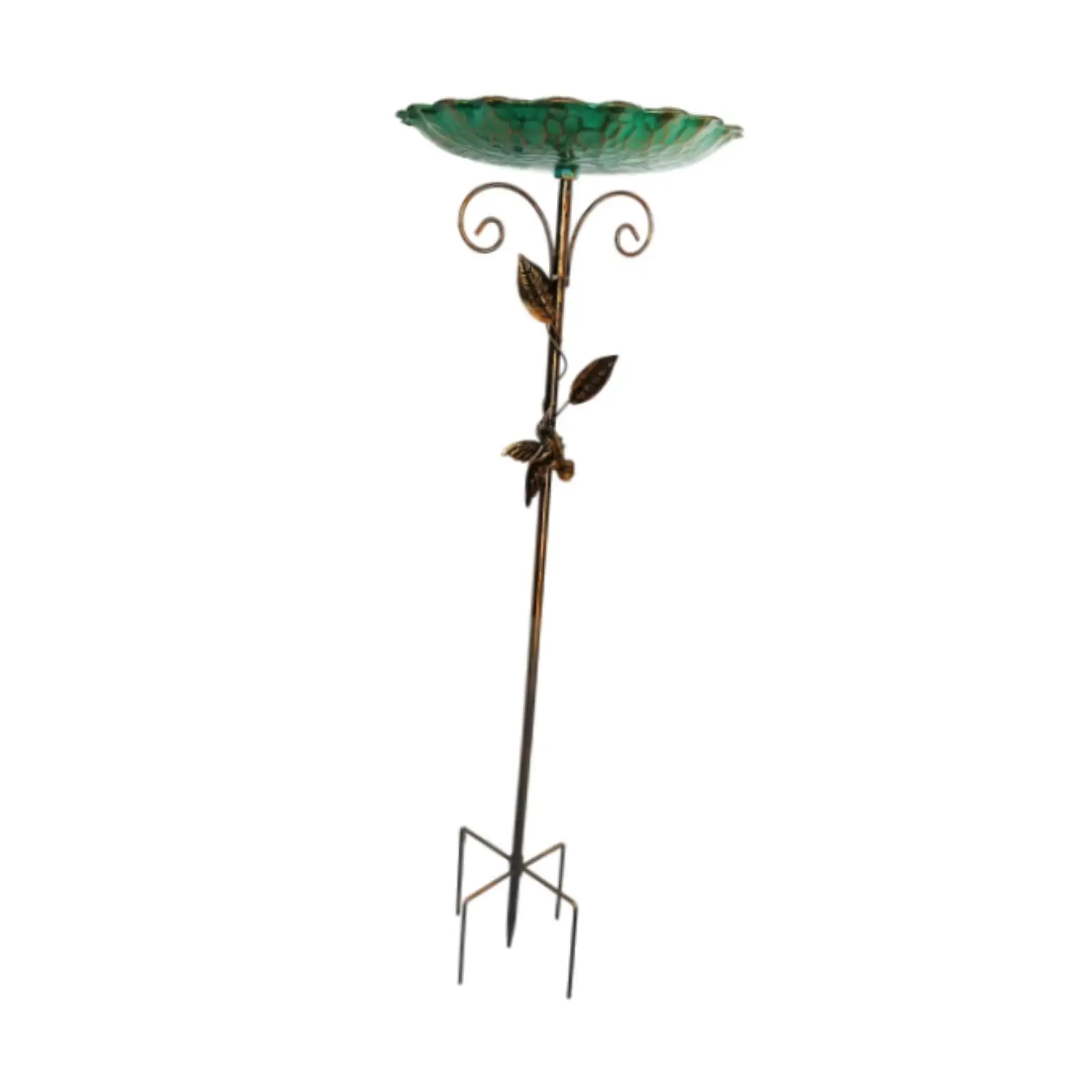 Bird Bath for Outdoor Weatherproof Decorative Rustic Birdbath Bird Feeder Ornament Metal Bird Bath Bowl for Yard Lawn Decoration