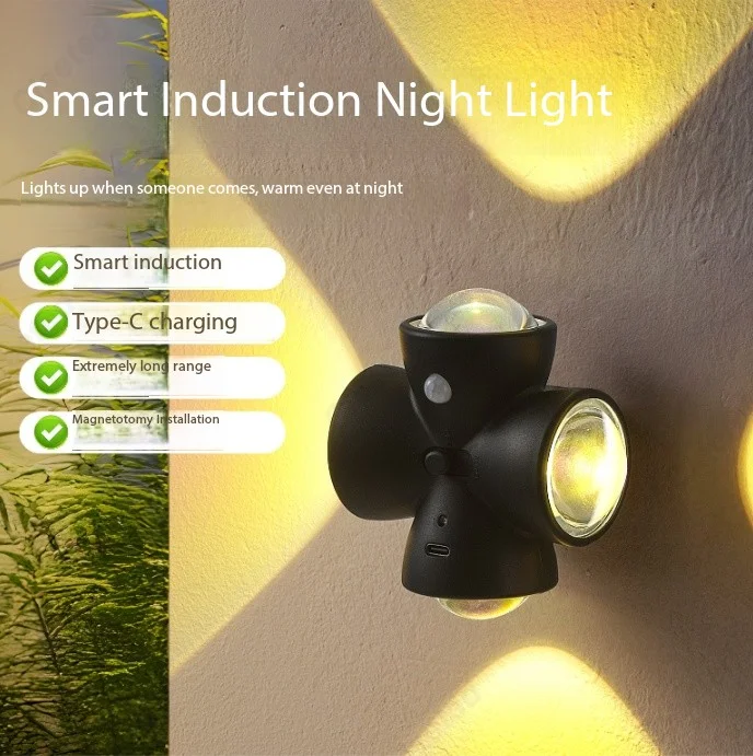 New LED Atmosphere Nightlight Human Induction Magnetic Bedroom Living Room Corridor Corridor Lighting