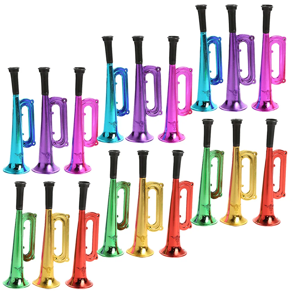 

18Pcs Vibrant Horns Stadium Noise Makers Plastic Cheering Props Party Sporting Events Plastic Stadium Horn Trumpet