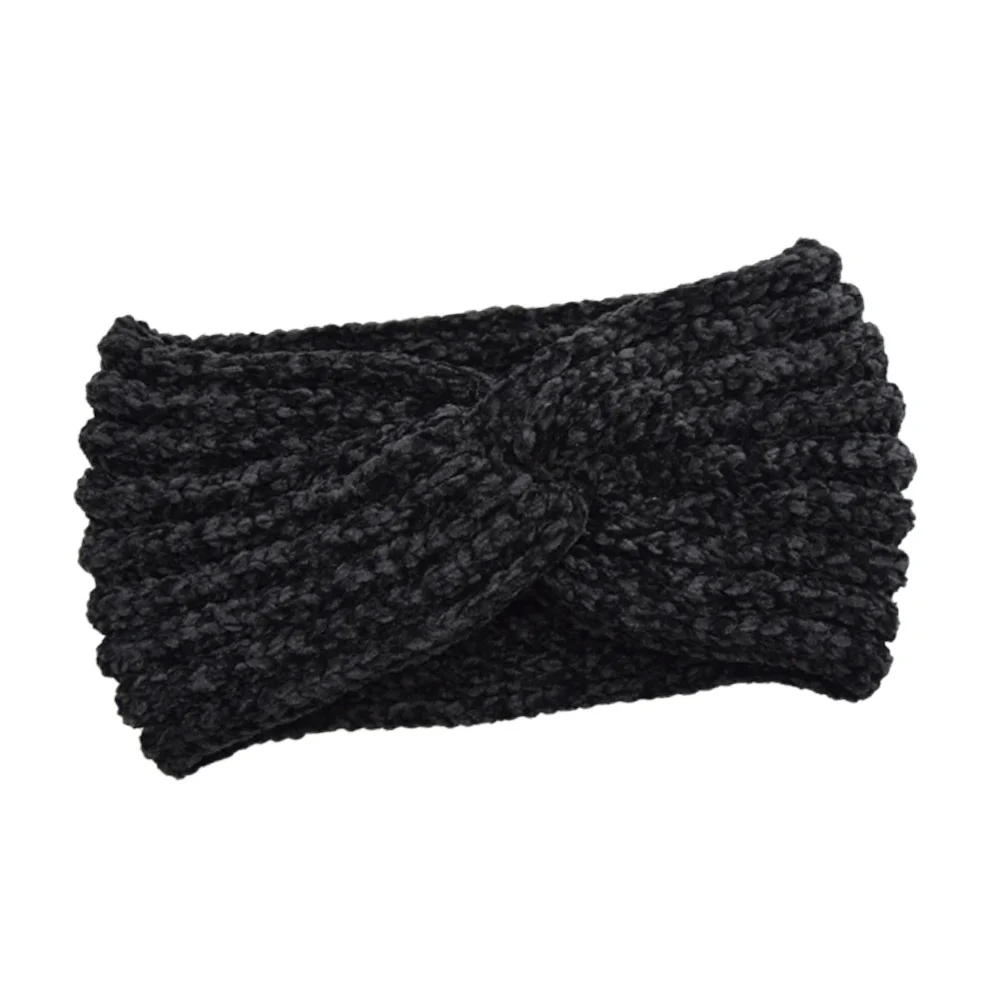 

Knitted Headband Wool Yarn Exercise Hair Band Women Headdress Ear Cover Warm Winter Headwrap Coffee