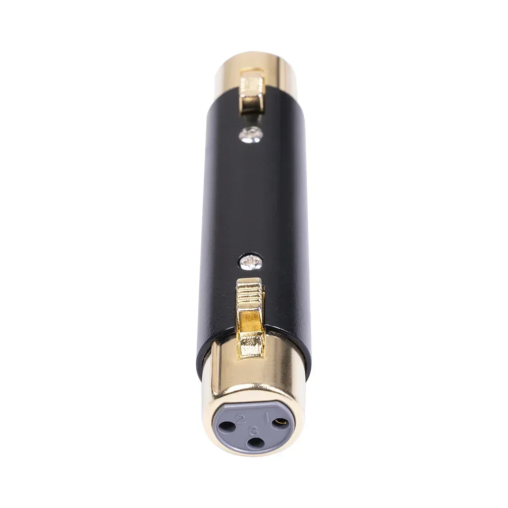 Gold Plated Plug Metal Shell 3-pin XLR Female To XLR Female Cannon Audio Adapter