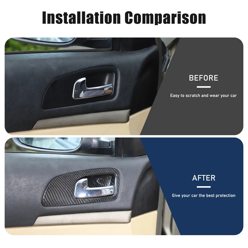 For Alfa Romeo 159 Brera Spider 2004-2011 Real Carbon Fiber Car Interior Handle Frame Decorative Sticker Car Accessories