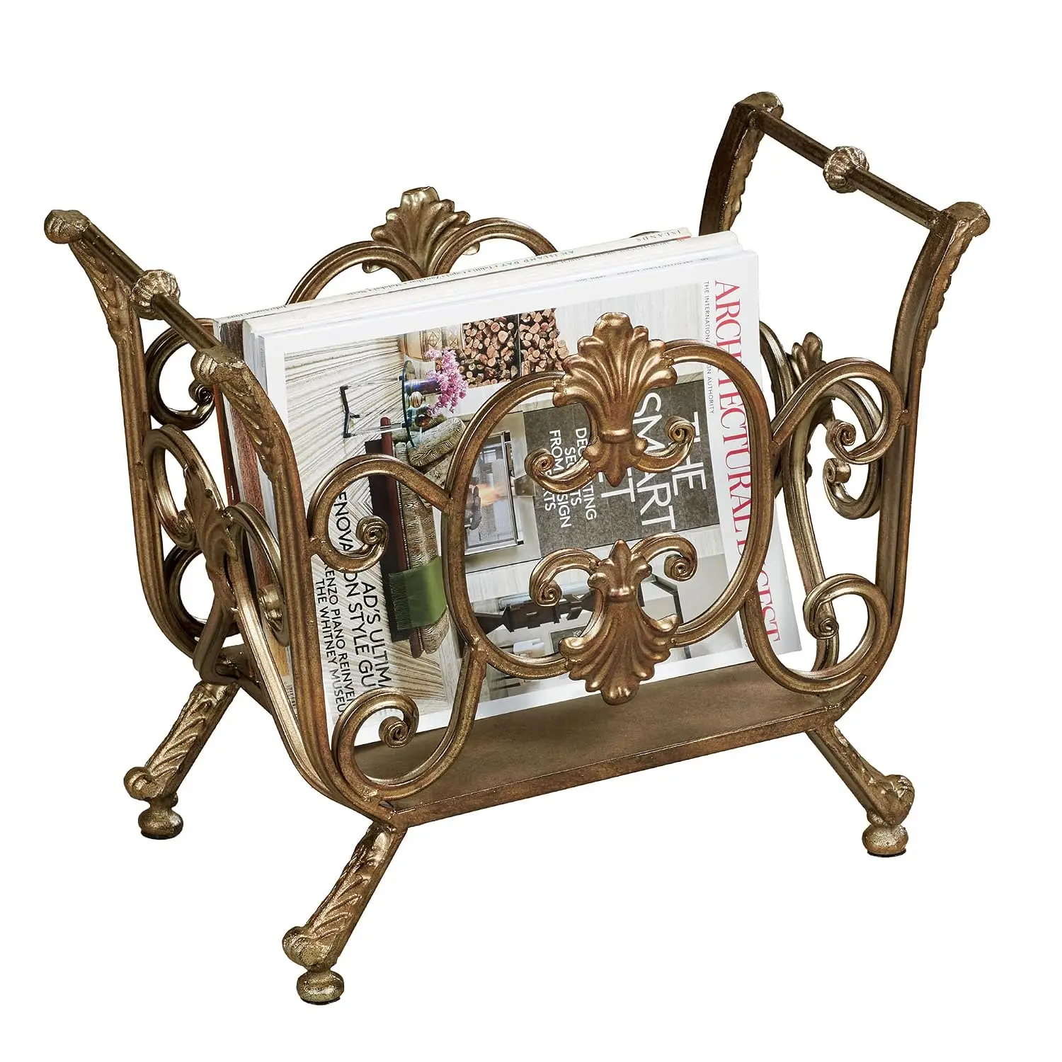 Stratton Magazine Rack - Metal - Bronze, Gold, Copper, Black - Elegant Storage Display for Bedroom, Living Room,, Customized