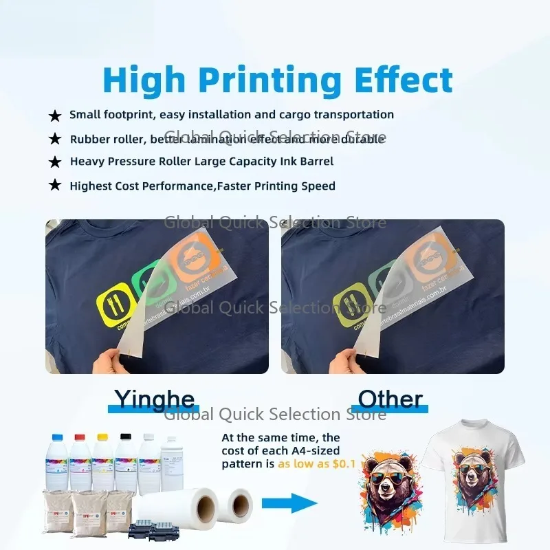 60cm Digital DTF Inkjet Printer New Condition T-shirt Textile Printing Machine Dual I3200/XP600 Printheads