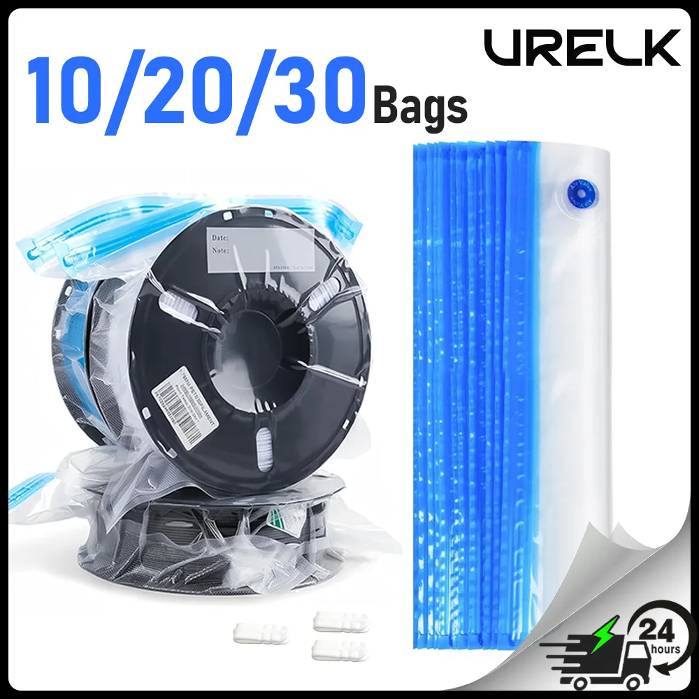 

Вакуумные пакеты для хранения филамента 3D-принтера, 10/20/30 шт., влагостойкие герметичные пакеты для сушки PLA/ABS/PETG филамента, вакуумный комплект