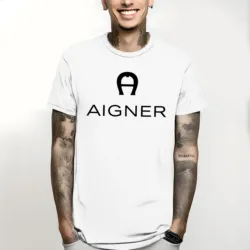 t-shirt Men Short Sleeve Cartoon Casual New Aigner Logo Tee Shirt Tops Clothing men clothing graphic harajuku Printing Tee2024