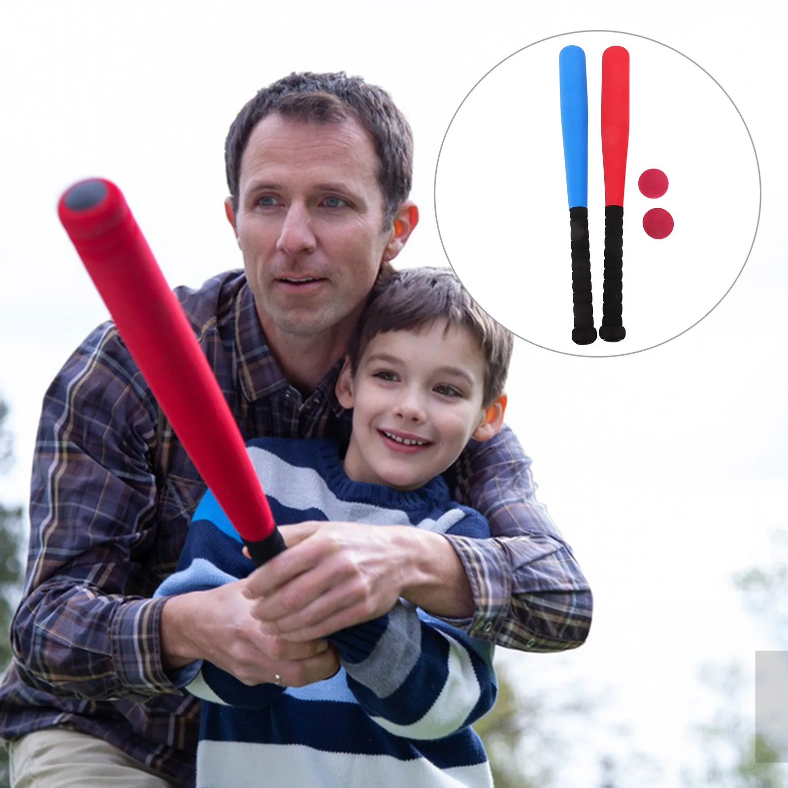 

2pcs Eva Baseball Bat Set For Lightweight Durable Training Bat Sports Teenagers Backyard Play Hand-Eye Coordination Gift