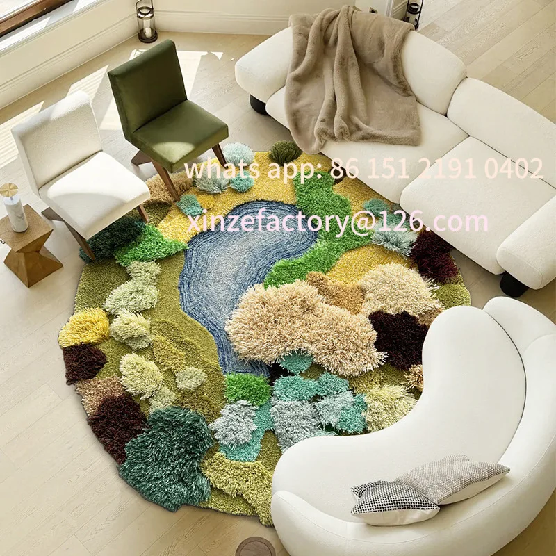 

Customizable Moss Carpet Living Room Round Green Superior Study Irregular Bedroom Children's Bedside Carpet Thickened