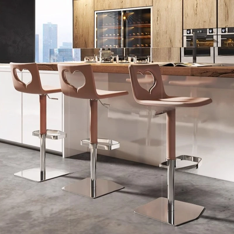 كراسي بار المطبخ المكتبية، ارتفاع دوار معدني حديث، مقاعد مريحة للبار، أثاث بار مريح