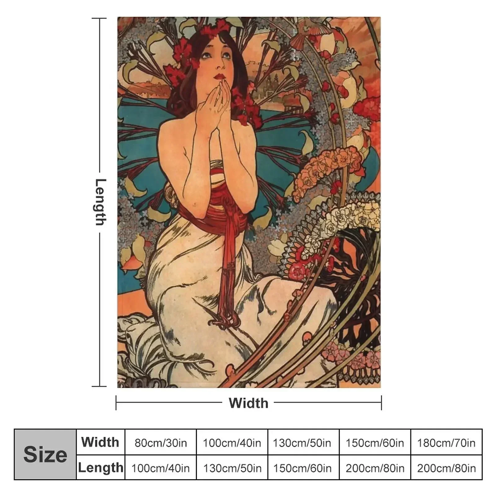 Monaco Monte Carlo.1897,Alphonse Mucha,litography Throw Blanket cosplay anime Travel Luxury Designer Comforter Blankets