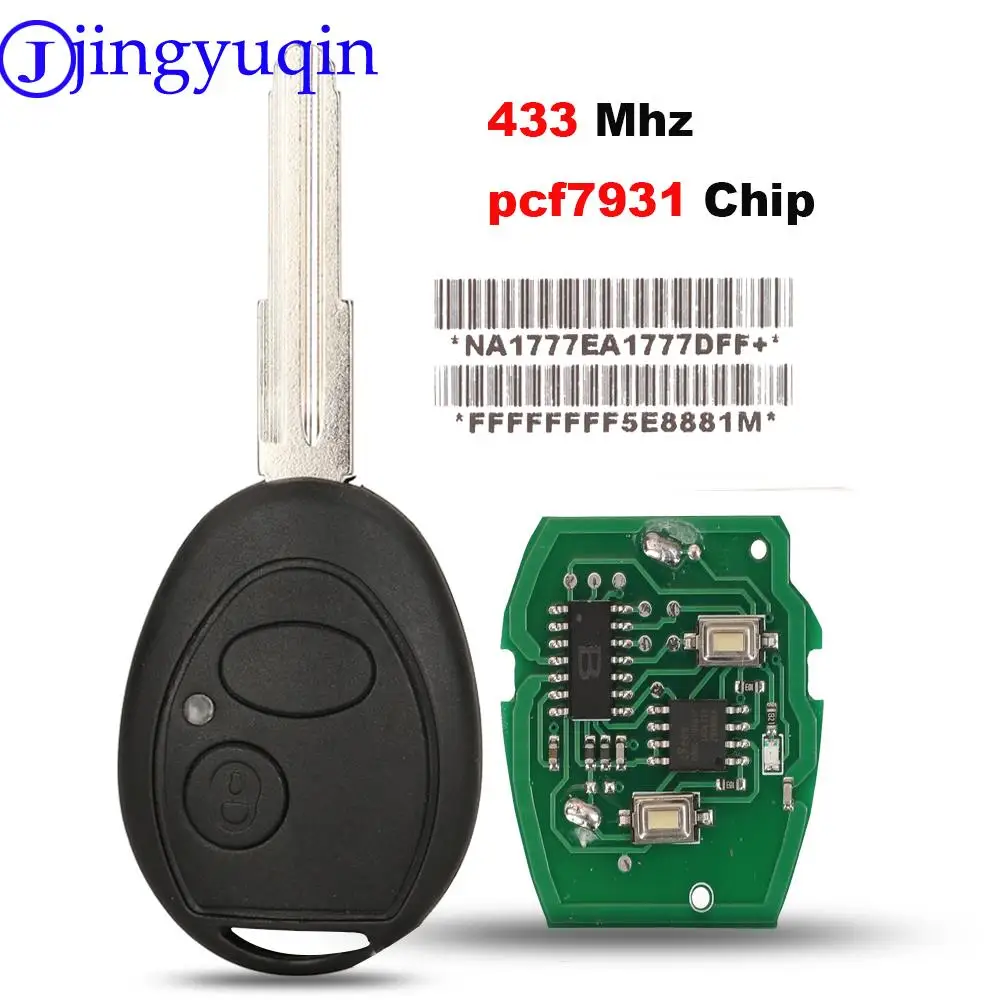 

jingyuqin 2 Buttons Remote Key Case Shell For Land Rover Discovery 1999-2004 75 Z3 Z4 X3 X5 e46 e39 e36 e34 433Mhz pcf7931Chip