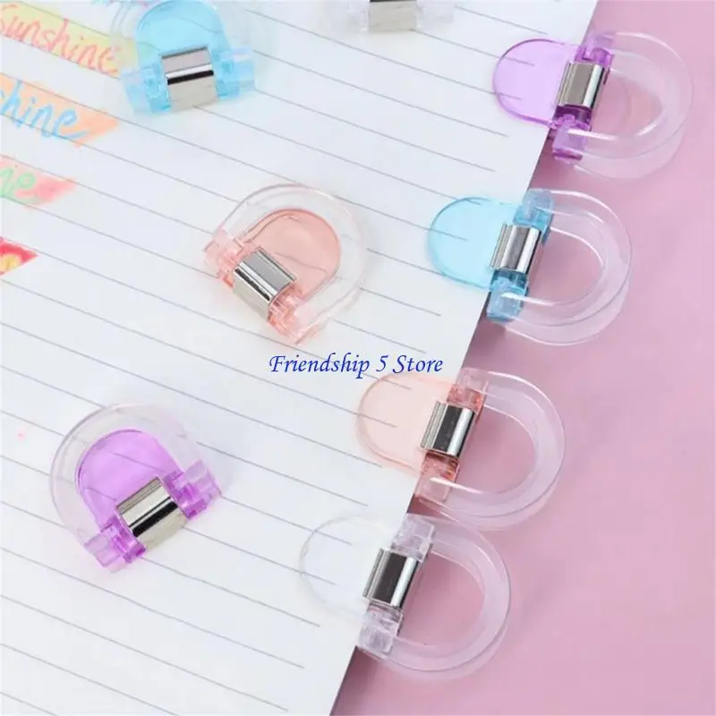 T8WC 4/12PCS Horseshoe Paper Clamp ملون مشبك الورق لملف صور حقيبة الطعام