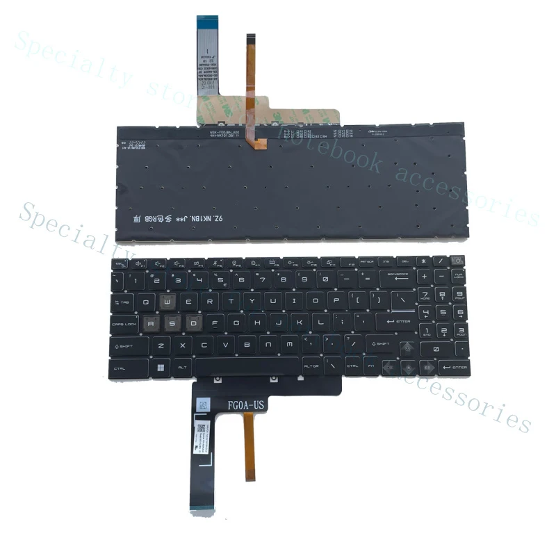 A+  New RGB Backlit keyboard for MSI Pulse 15 B13VGK Pulse 15 B13VFK (MS-1585) US
