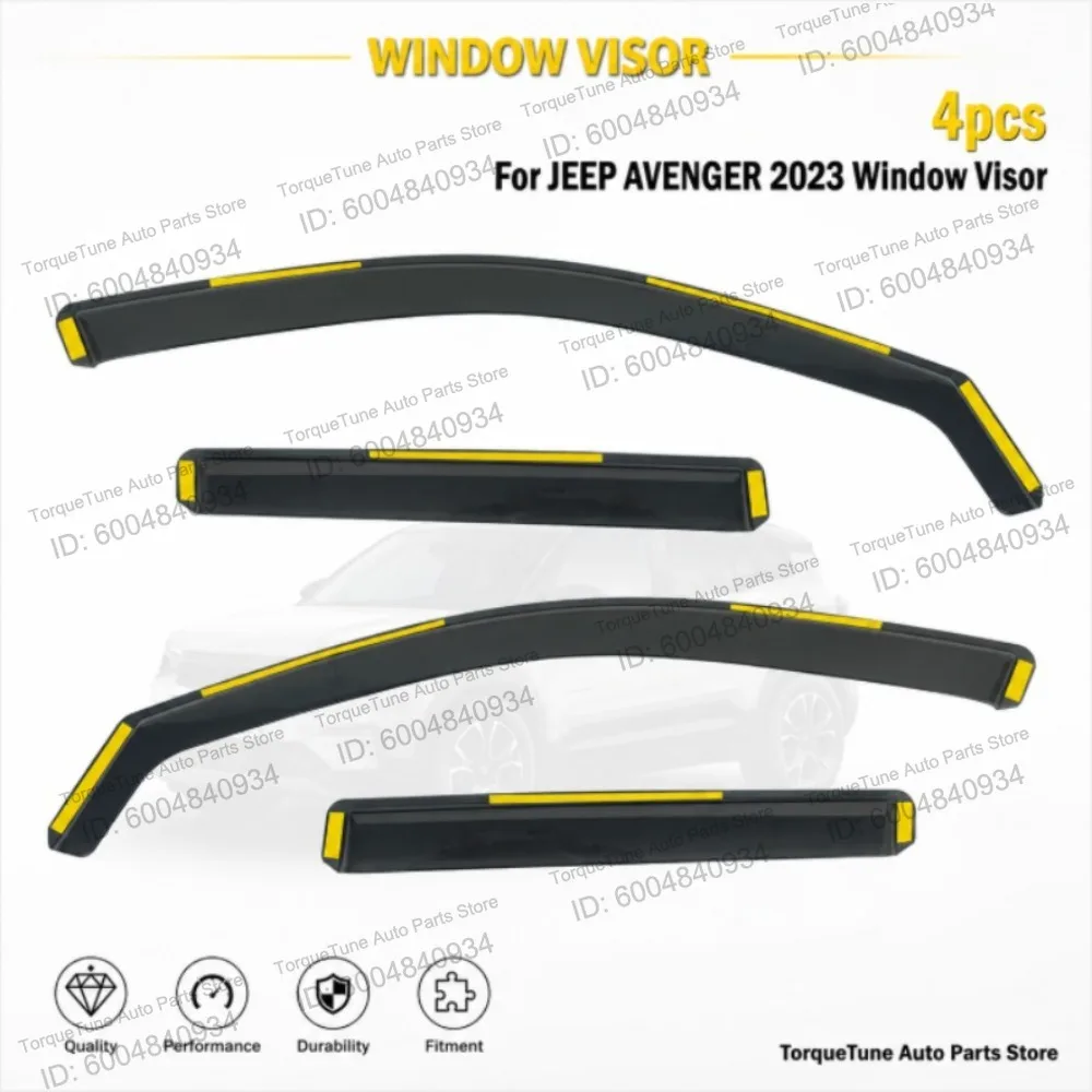 Premium Direct Fit Easy Installation Durable Window Visor For JEEP AVENGER 2023 PC High End Injection Auto Rain Deflector