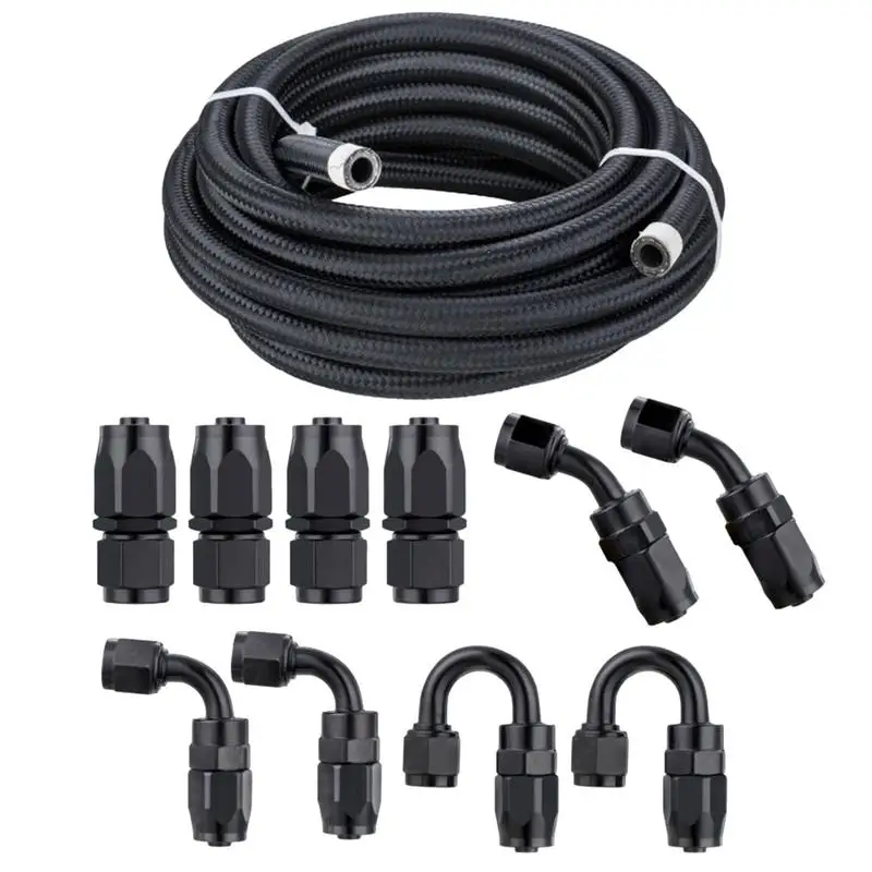 

Oil Hose Kit Hose Repair Kit Braided Oil Hose High Pressure Engine Hoses With 10 Hose End Fittings Adapter Kit For Cars