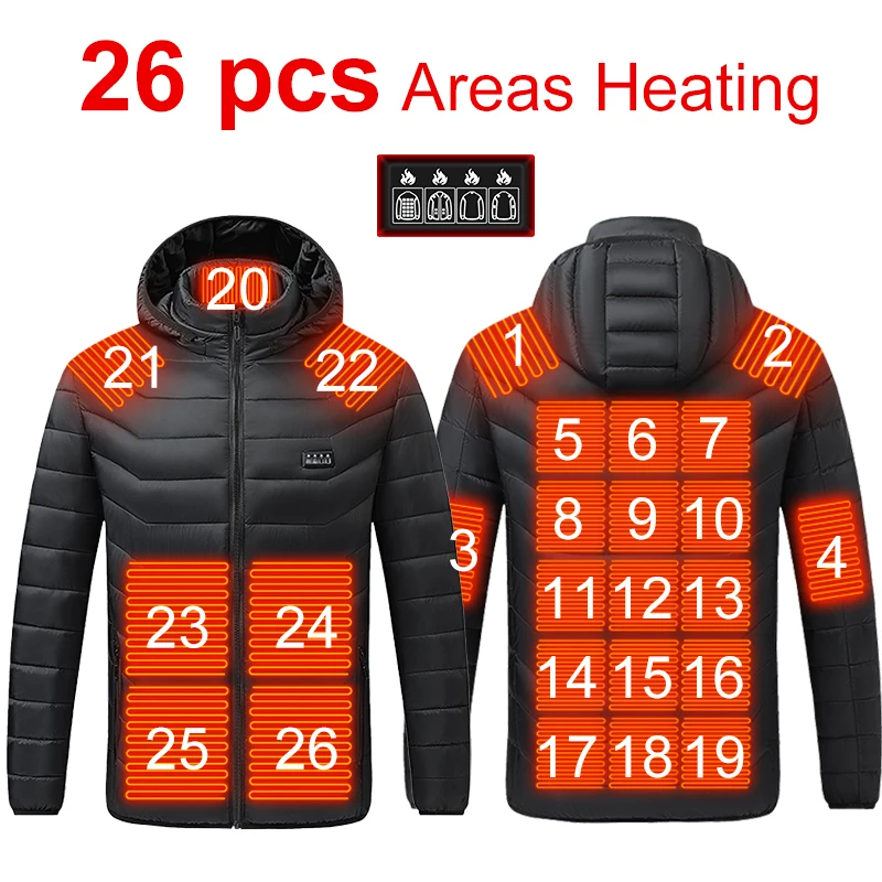 Heated Jacket TODWARM 26 Areas Winter Men's Women's Motorcycle Jacket USB Electric Heating Jacket Heated Vest Moto Thermal