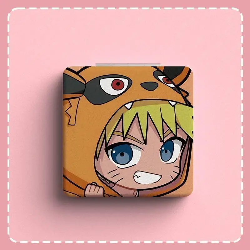 Naruto Anime Uchiha Itachi Sasuke Makeup Mirror Acrylic Student Travel Compact Lightweight Portable Folding Mini Pocket Handheld